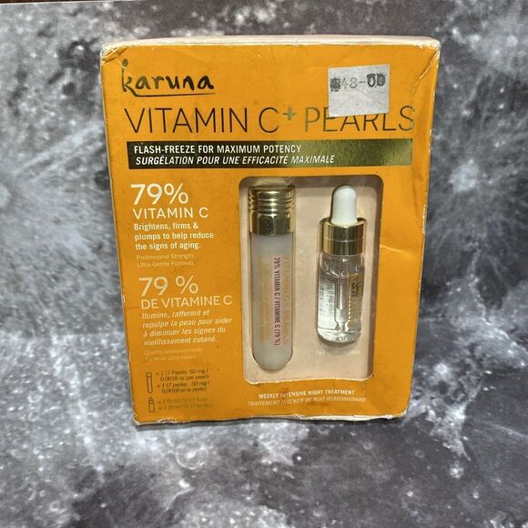 Rare Karuna Vitamin C + Pearls Anti Aging Weekly Intensive Night Treatment New - Picture 1 of 4